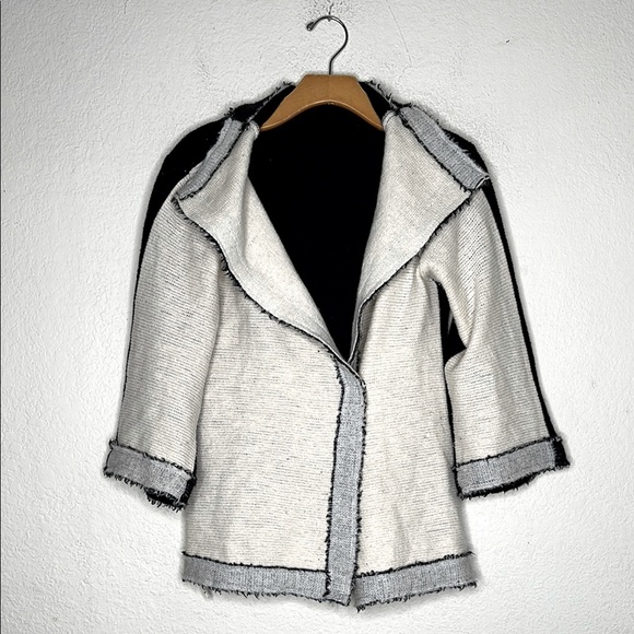 Anthropologie Sparrow One Snap Wrap Cardigan Sweater Size Small Merino Wool - Picture 2 of 7